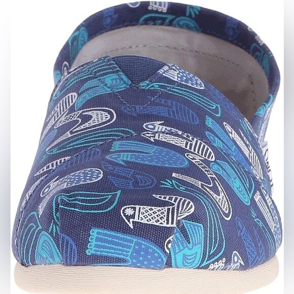 TOMS ALPARGATA Blue Multi Birds Slip-On Shoes - Picture 11 of 11